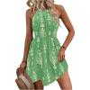 image:imageSOLY HUX Womens Floral Halter Mini Dress Boho Sleeveless Flowy Beach Vacation SundressGreen Printed