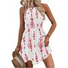 image:imageSOLY HUX Womens Floral Halter Mini Dress Boho Sleeveless Flowy Beach Vacation SundressRed Printed