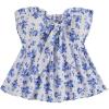 image:imageSOLY HUX Womens Floral Print Tie Front Tube Top Strapless Sleeveless Ruffle Hem Summer Bandeau TopsBlue and White Floral