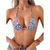image:imageSOLY HUX Womens Grommet Eyelet Halter Bikini Top Tie Backless Swim Tops Beach WearMulticolor Leopard