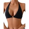 image:imageSOLY HUX Womens Halter Bikini Top Tie Back Bathing Suit Summer Beach Swimsuit TopsSolid Black
