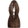 image:imageSOLY HUX Womens Leopard Halter Mini Dress Cheetah Print Deep V Neck Draped Sleeveless Ruched Bodycon Party Club DressesMulticoloured Leopard