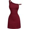 image:imageSOLY HUX Womens Off The Shoulder Ruched Bodycon Mini Dress Y2k Party Sleeveless SundressesPlain Burgundy
