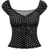 image:imageSOLY HUX Womens Polka Dots Shirts Y2k Fairy Grunge Lace Patchwork Babydoll Crop Tee Tops Aesthetic ClothesBlack and White Polka Dots