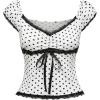 image:imageSOLY HUX Womens Polka Dots Shirts Y2k Fairy Grunge Lace Patchwork Babydoll Crop Tee Tops Aesthetic ClothesWhite Polka Dots Print