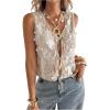 image:imageSOLY HUX Womens Sequin Lace Up Tank Top Sparkly Deep V Neck Sleeveless Shirts Party Crop VestPlain Apricot