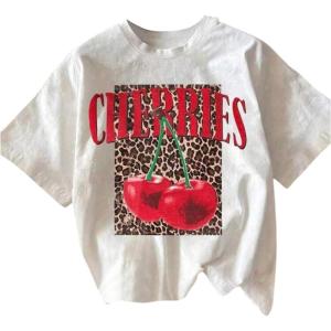 image:imageSOLY HUX Womens Plus Size Graphic Tees Cherry Leopard Print T Shirt Crew Neck Short Sleeve Loose TopsWhite Graphic