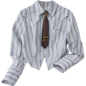 image:imageSOLY HUX Womens Striped Print Button Down College Shirts Long Sleeve Tie Blouse Tops Preppy ClothesLight Blue Striped