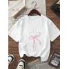 image:imageSOLY HUX Girls Graphic Tees Bow Print Short Sleeve Crewneck T Shirt Drop Shoulder Casual Summer TopsWhite Bow