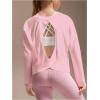image:imageSOLY HUX Girls Long Sleeve TShirt Cutout Athletic Shirts Basic Sports Tee Tops ActivewearPure Pink