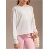 image:imageSOLY HUX Girls Long Sleeve TShirt Cutout Athletic Shirts Basic Sports Tee Tops ActivewearPure White