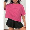 image:imageSOLY HUX Girls Open Back Workout Tops Short Sleeve Crew Neck Running Sports T Shirts Summer ClothesHot Pink