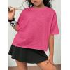 image:imageSOLY HUX Girls Open Back Workout Tops Short Sleeve Crew Neck Running Sports T Shirts Summer ClothesHot Pink