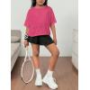 image:imageSOLY HUX Girls Open Back Workout Tops Short Sleeve Crew Neck Running Sports T Shirts Summer ClothesHot Pink