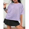 image:imageSOLY HUX Girls Open Back Workout Tops Short Sleeve Crew Neck Running Sports T Shirts Summer ClothesMauve Purple