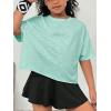 image:imageSOLY HUX Girls Open Back Workout Tops Short Sleeve Crew Neck Running Sports T Shirts Summer ClothesMint Green