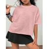 image:imageSOLY HUX Girls Open Back Workout Tops Short Sleeve Crew Neck Running Sports T Shirts Summer ClothesPlain Pink