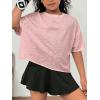 image:imageSOLY HUX Girls Open Back Workout Tops Short Sleeve Crew Neck Running Sports T Shirts Summer ClothesPlain Pink