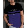 image:imageSOLY HUX Mens Color Block Letter Graphic Tees Short Sleeve Crew Neck T Shirt Casual Summer TopsBlack and Purple
