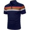 image:imageSOLY HUX Mens Golf Shirts Color Block Top Short Sleeve Collared TShirt Classic TopsDark Blue