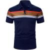 image:imageSOLY HUX Mens Golf Shirts Color Block Top Short Sleeve Collared TShirt Classic TopsDark Blue
