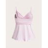 image:imageSOLY HUX Womens Babydoll Tops Sleeveless V Neck Peplum Crop Wrap Top Cute Summer Tie Front CamisolePure Pink