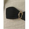 image:imageSOLY HUX Womens Bandeau Bikini Top Ruched Strapless Tie Back Swimsuit Bathing Suit TopsPlain Black