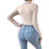 image:imageSOLY HUX Womens Bodysuit Turtleneck Long Sleeve Solid Bodysuit T Shirt TopsPure Apricot