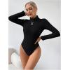 image:imageSOLY HUX Womens Bodysuit Turtleneck Long Sleeve Solid Bodysuit T Shirt TopsPure Black