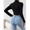 image:imageSOLY HUX Womens Bodysuit Turtleneck Long Sleeve Solid Bodysuit T Shirt TopsPure Black