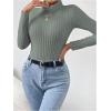 image:imageSOLY HUX Womens Bodysuit Turtleneck Long Sleeve Solid Bodysuit T Shirt TopsPure Green
