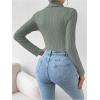 image:imageSOLY HUX Womens Bodysuit Turtleneck Long Sleeve Solid Bodysuit T Shirt TopsPure Green