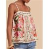 image:imageSOLY HUX Womens Boho Floral Cami Top Spaghetti Strap Sleeveless Vacation Summer CamisoleBeige Floral