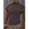 image:imageSOLY HUX Womens Crew Neck Cap Sleeve Shirts Tank Top Zip Back Casual Pullover Going Out TopsDark Grey