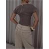 image:imageSOLY HUX Womens Crew Neck Cap Sleeve Shirts Tank Top Zip Back Casual Pullover Going Out TopsDark Grey