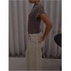 image:imageSOLY HUX Womens Crew Neck Cap Sleeve Shirts Tank Top Zip Back Casual Pullover Going Out TopsDark Grey