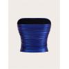 image:imageSOLY HUX Womens Faux Leather Strapless Crop Tube Tops Going Out Bandeau Shirts Rave Concert OutfitRoyal Blue