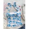 image:imageSOLY HUX Womens Floral Print Halter Neck Crop Tops Tie Backless Fitted Tank Shirts Summer Vacation ClothesBlue Floral