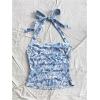 image:imageSOLY HUX Womens Floral Print Halter Neck Crop Tops Tie Backless Fitted Tank Shirts Summer Vacation ClothesBlue and White