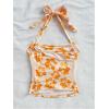 image:imageSOLY HUX Womens Floral Print Halter Neck Crop Tops Tie Backless Fitted Tank Shirts Summer Vacation ClothesYellow Floral