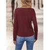 image:imageSOLY HUX Womens Graphic Tees V Neck Long Sleeve T Shirt Rock Roll Vintage Casual TopsBurgundy Graphic