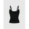 image:imageSOLY HUX Womens Grunge Studded Scoop Neck Tank Top Summer Sleeveless Ribbed Knit Party Tops StreetwearPlain Black