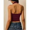 image:imageSOLY HUX Womens Halter Crop Top Cowl Neck Open Back Fitted Tank Shirts Summer Going Out OutfitsPure Burgundy