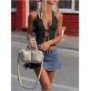 image:imageSOLY HUX Womens Halter Tops Sexy Deep V Neck Bow Tie Front Backless Sleeveless Going Out Tank TopPure Black