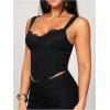 image:imageSOLY HUX Womens Lace Tank Top Sleeveless Bustier Corset Slim Fitted Going Out Party Club Crop TopsPure Black