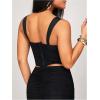 image:imageSOLY HUX Womens Lace Tank Top Sleeveless Bustier Corset Slim Fitted Going Out Party Club Crop TopsPure Black