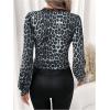 image:imageSOLY HUX Womens Leopard Print Lace Tops Long Sleeve T Shirt V Neck Bishop TeeGrey Leopard