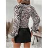 image:imageSOLY HUX Womens Leopard Print Lace Tops Long Sleeve T Shirt V Neck Bishop TeeRed Leopard
