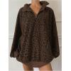image:imageSOLY HUX Womens Leopard Sweatshirt Half Zip Collar Drop Shoulder Long Sleeve Cheetah Print Oversized Pullover TopsBrown Leopard