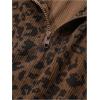 image:imageSOLY HUX Womens Leopard Sweatshirt Half Zip Collar Drop Shoulder Long Sleeve Cheetah Print Oversized Pullover TopsBrown Leopard